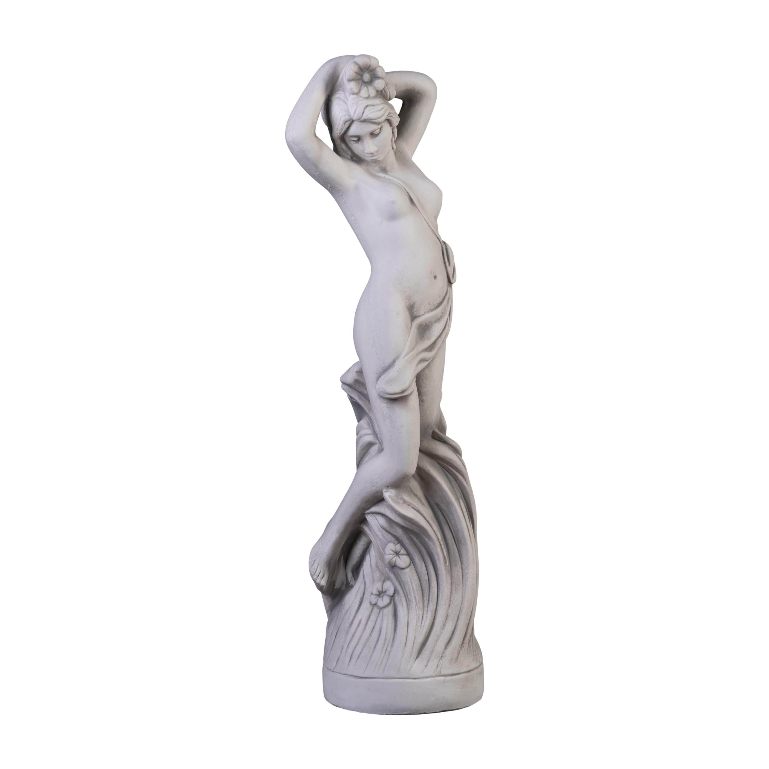 gartendekoparadies.de Erotische Frauen-Statue, Steinfigur, H. 84 cm, 28 kg, Grau, frostsicher aus Steinguss für Außenbereich