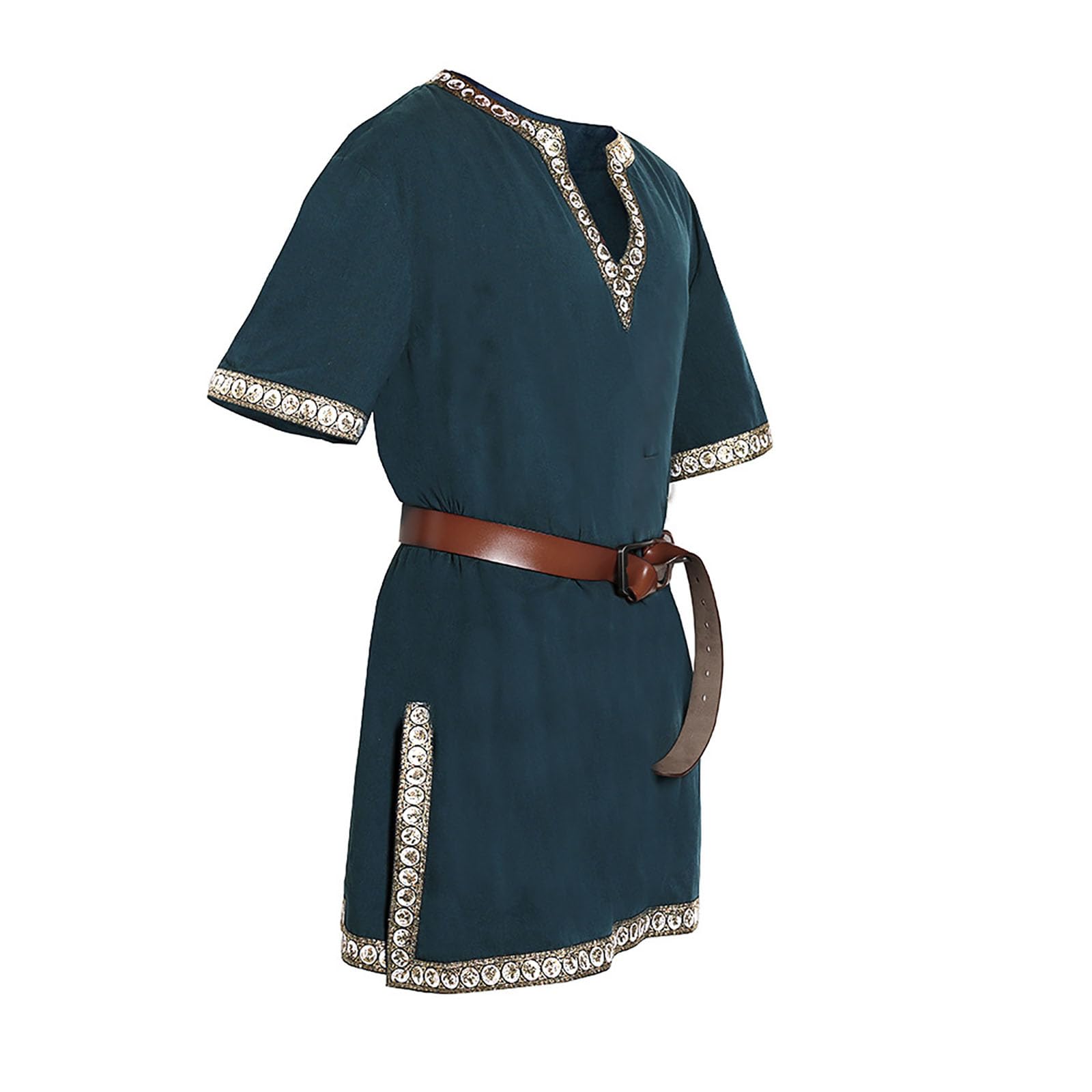 Costume Kids Kids Tunic Costume Kids Medieval Costume Boys Solid Color Personality Shirts Boys Long Sleeve Carnival — image 1