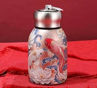Mini Stainless Steel Thermal Bottle 300ML Imperial Golden Fish Printed – Vacuum Insulated Double Wall Flask, Hot & Cold Wa... Price In India