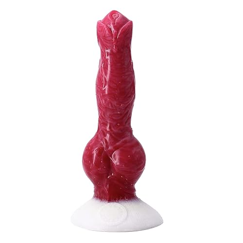 Realistic Dog Dildo with Knot, 8.26 inches Anal Plug Dildo Pink Silicone Adult Toy Lifelike Animal Dildo for Beginners Women and Men Gay Lesbian