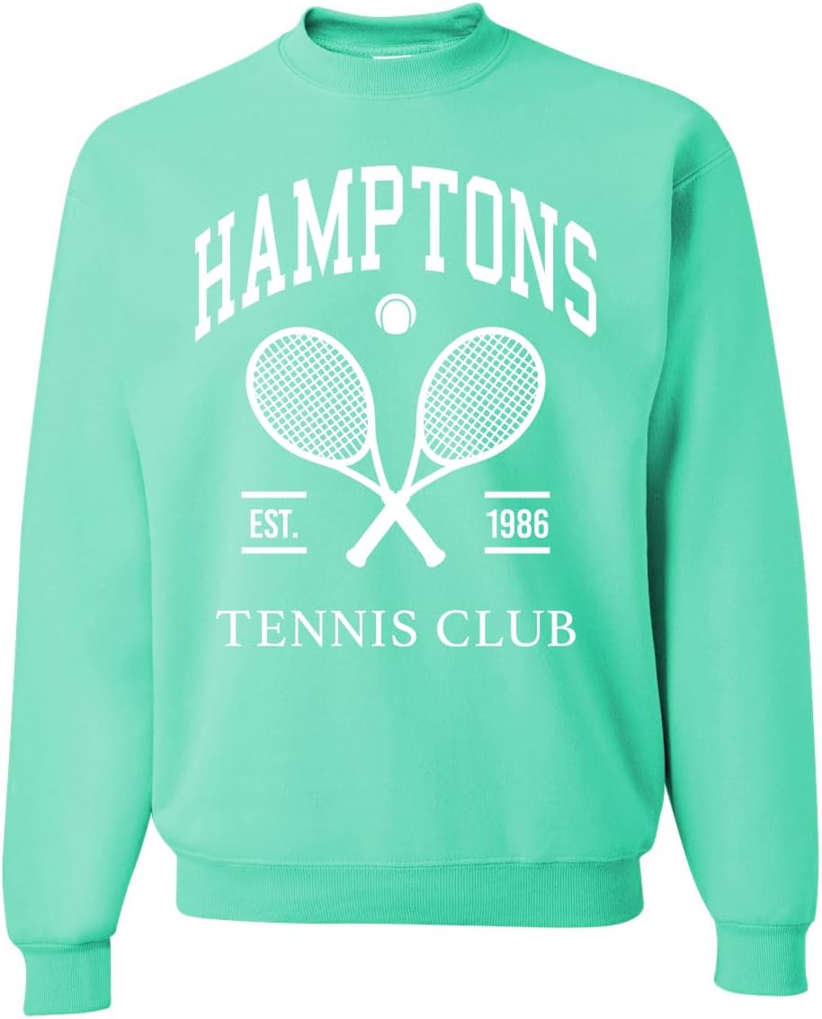 Wild Bobby Hamptons Tennis Club Est 1986 Sports Unisex Crewneck Sweatshirt