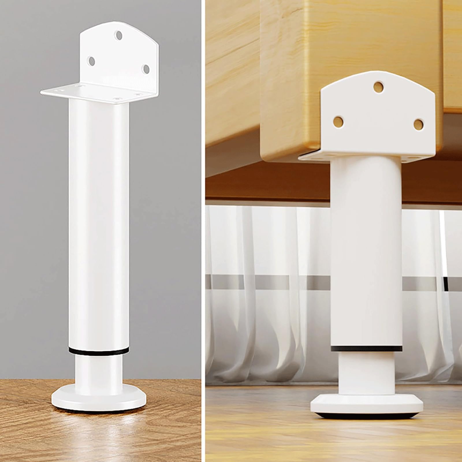 UYHBCNQD 2 Pcs Replacement Legs Set Adjustable Furniture Legs Metal Furniture Foot Cabinet Support Legs Cupboard Legs Desk Feet Kitchen(Wei�,12-18cm)