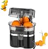 100W Electric Juicer Machine, 400ml Twin Citrus Juice Squeezer, Built in Fruit Cutter, Lifting and Rotating Juice Extractor, Detachable Orange Juice Maker for Citrus, Lemon, Grapefruit