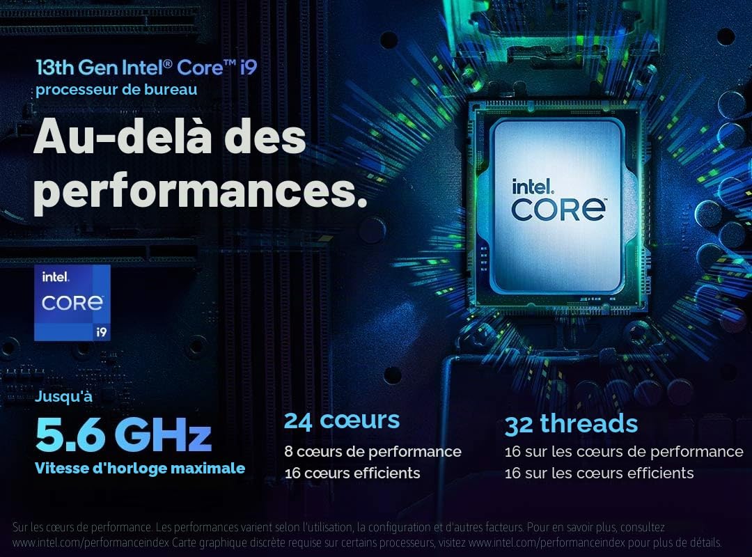 Intel® Core™ I9-13900F, processeur pour PC de Bureau, 2.00GHZ SKTLGA1700 36.00MB Cache Boxed