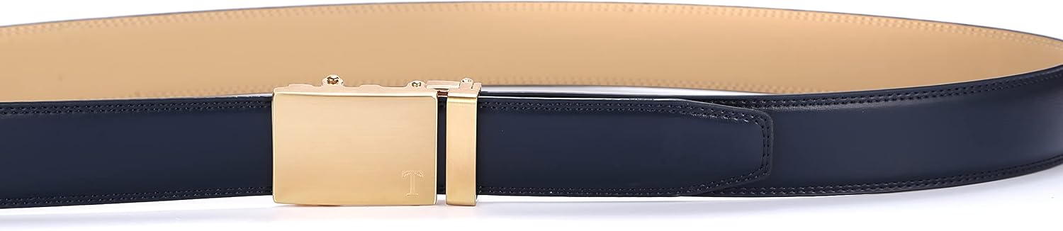 Tonywell Ratchet Belts for Men, Leather Dress Casual Belt, 1 3/8" Adjustable with Comfort Click Buckle - Image 4