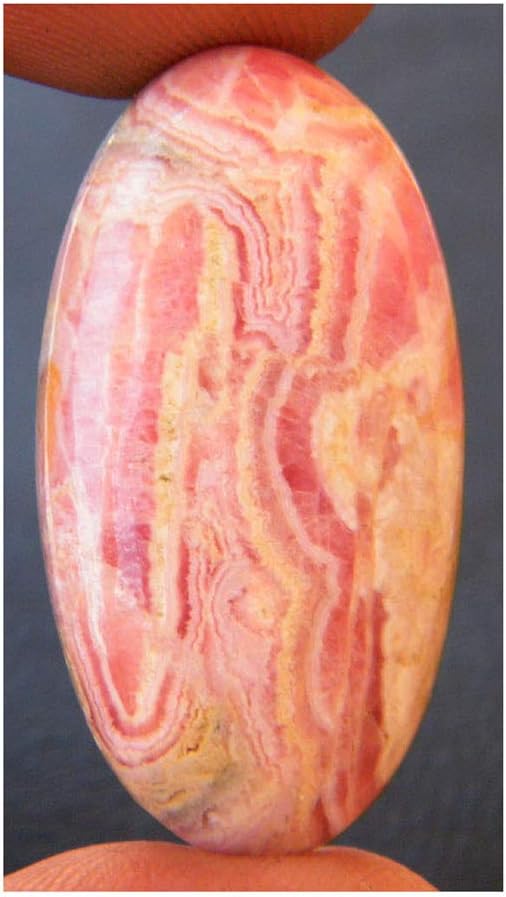 RASIO Rhodochrosite Cabochon, 45Ct Oval Shape Rhodochrosite Cabochon 35x18x6mm, K-10768