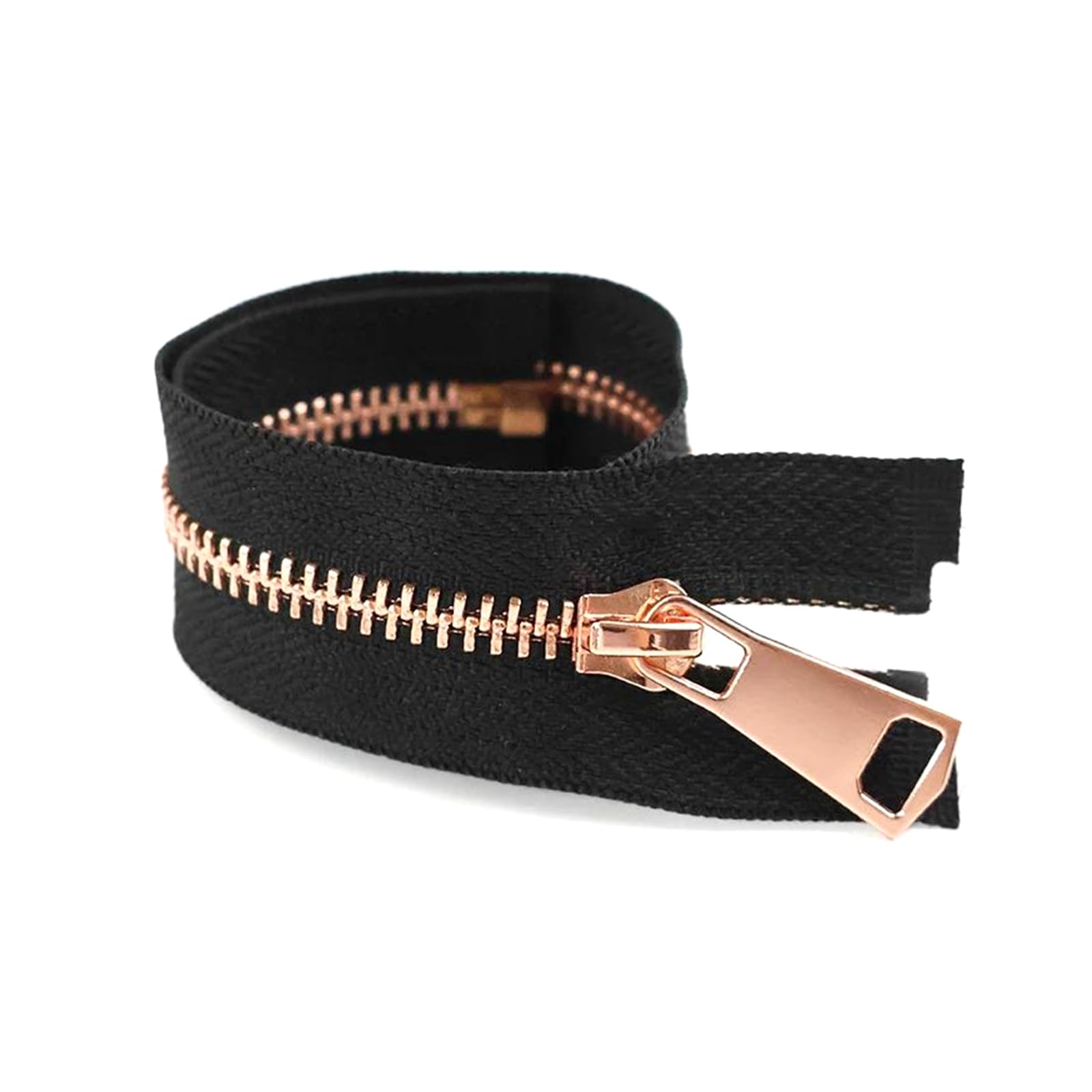 Belivceng Black Rose Gold 3Pcs 5# 15Cm To 80Cm Metal Zipper Auto Lock Open/Closed-End For Down Coat Sewing,,Open-End 60Cm