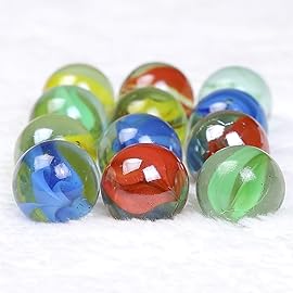 Marbles Cats Eyes Glass Marble / Sling Shot Ammo 500 pcs. Size is Approximately 5/8.1 inch Green Shooter 10 pcs