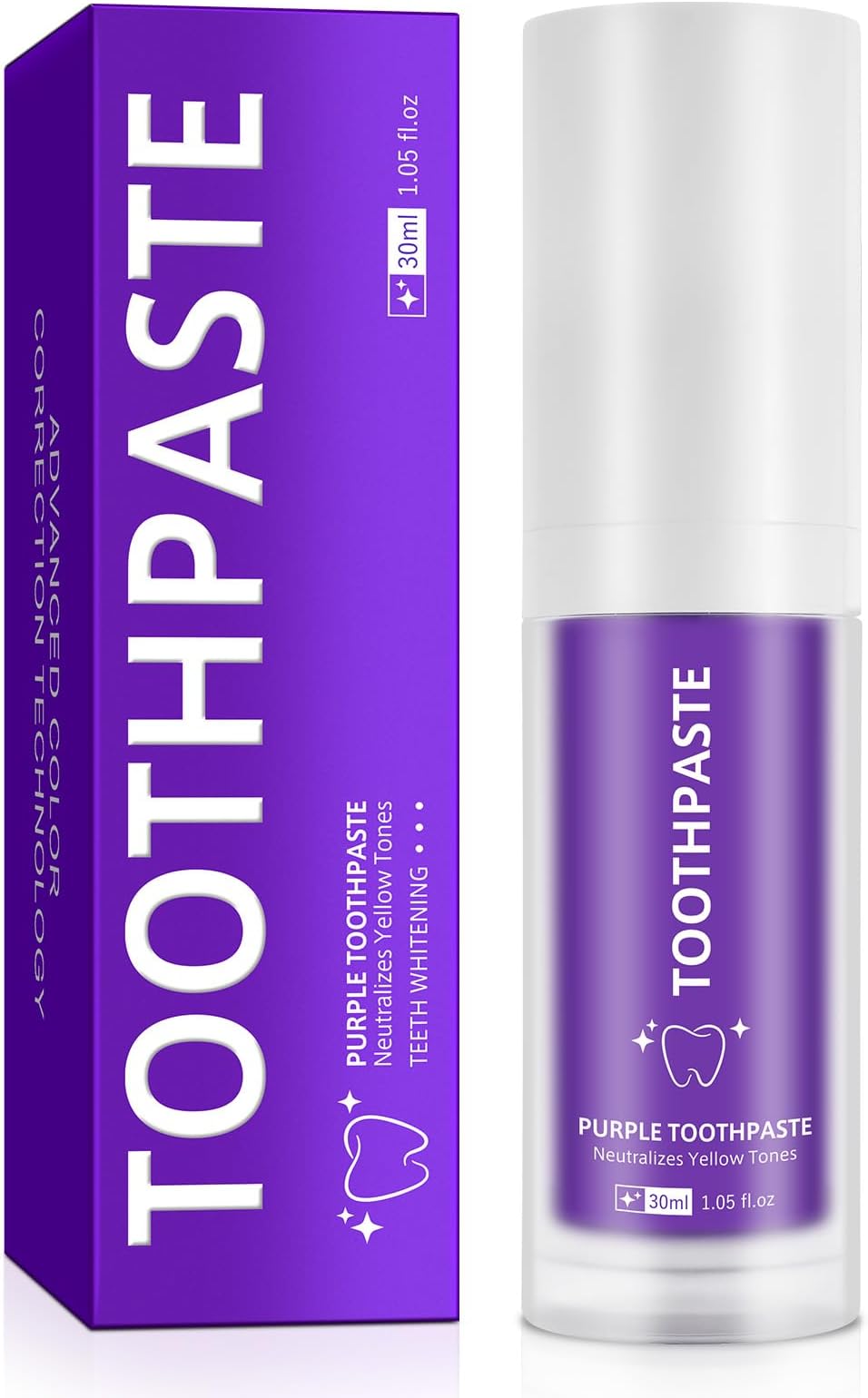 Purple Toothpaste, Natural Whitening & Freshening for Teeth, Removes Surface Stains for a Brighter Smile, Fluoride-Free Oral Care