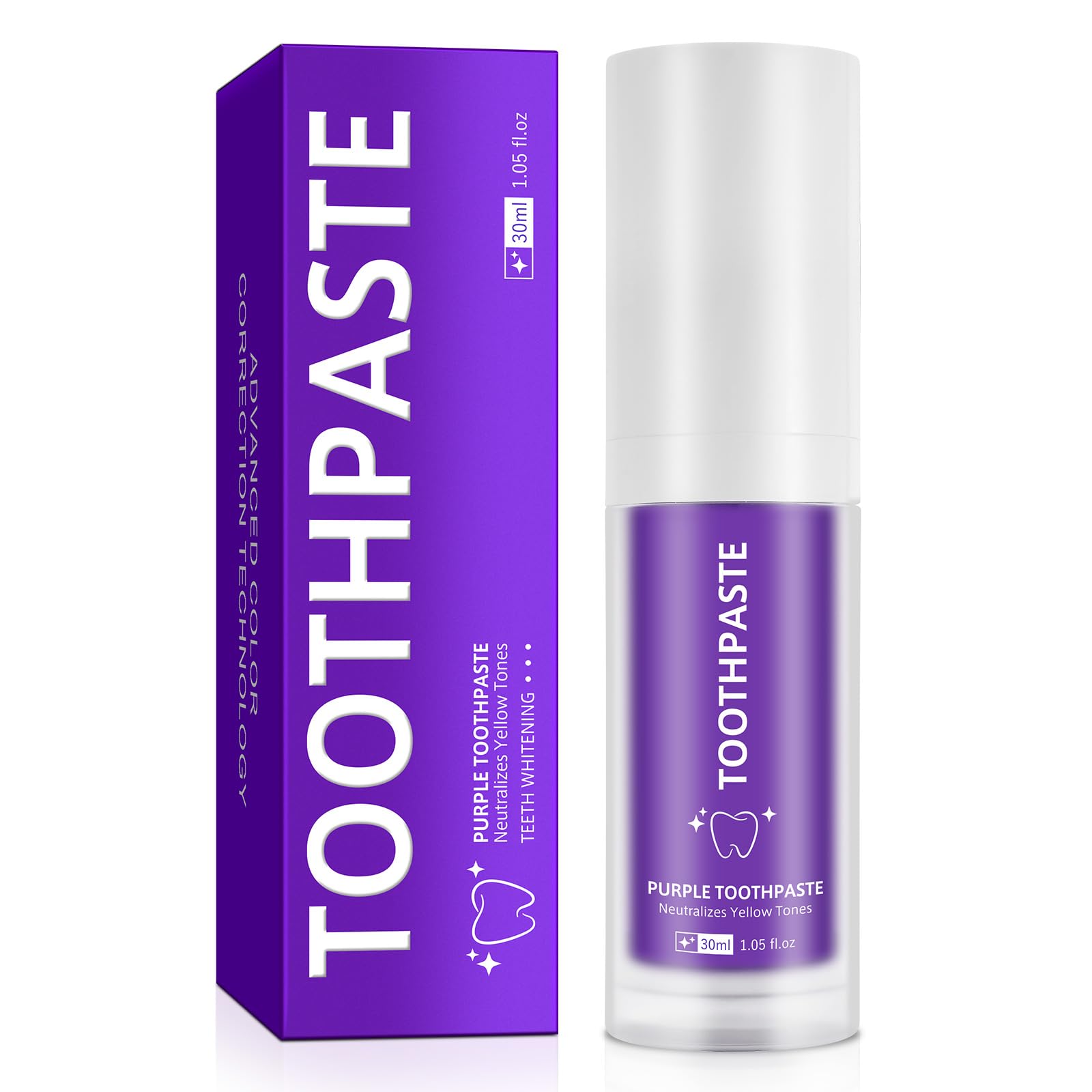 Purple Toothpaste 30ml, Natural Tooth Stain Removal, Purple Toothpaste Enhanc...