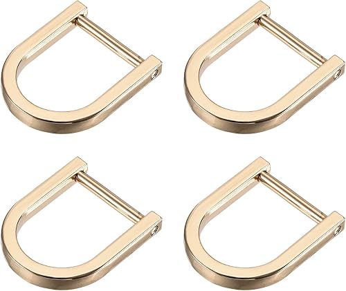 METALLIXITY Anillos en D de herradura (0.78 pulgadas), 4 unidades, grillete de hebillas en forma de U atornilladas, para llaves de automóvil,
