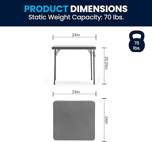 Vista 6 de Flash Furniture Mindy Kids - Juego de mesa y sillas cuadradas plegables de 5 piezas para guardería y aulas, juego de mesa y sillas de actividades