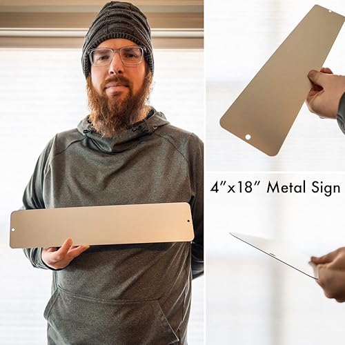 Miniatura 5 de Distressed White With Black Edge Get Naked Metal Street Sign Plaque