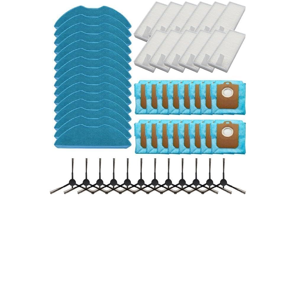 FUBESK Robot - Kit de accesorios para aspiradora serie 3000 Xu30000102, Xu310001, Xu311002 con filtros, paños de fregona, cepillos laterales y bolsas de polvo, accesorio para aspiradora robot