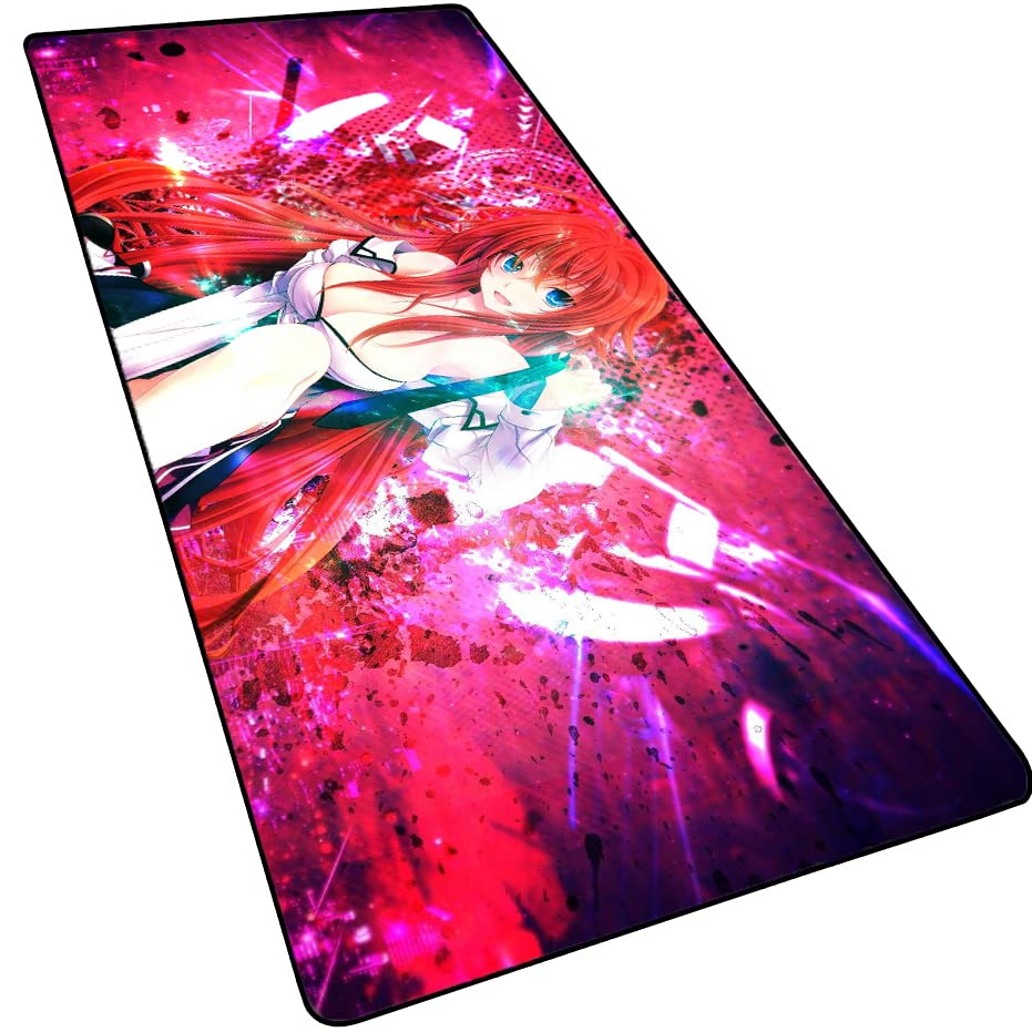 High School DxD Extended Gaming Mouse Pad (31.5 X 11.8 in),Rias Gremory Anime Mousepad,Easy Typing Pain Relief Desktop Accessories Mouse Mat for Work, Game, Office Players