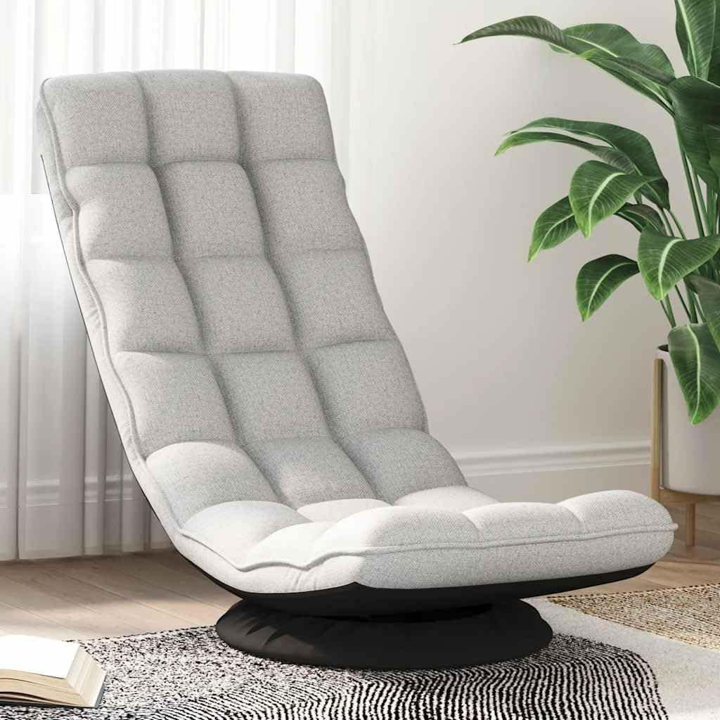vidaXL Sillón Giratorio de Suelo de Tela Gris Nube 70x51x79 cm, Silla giratoria, Silla de Juego de Piso, Silla de Piso Plegable