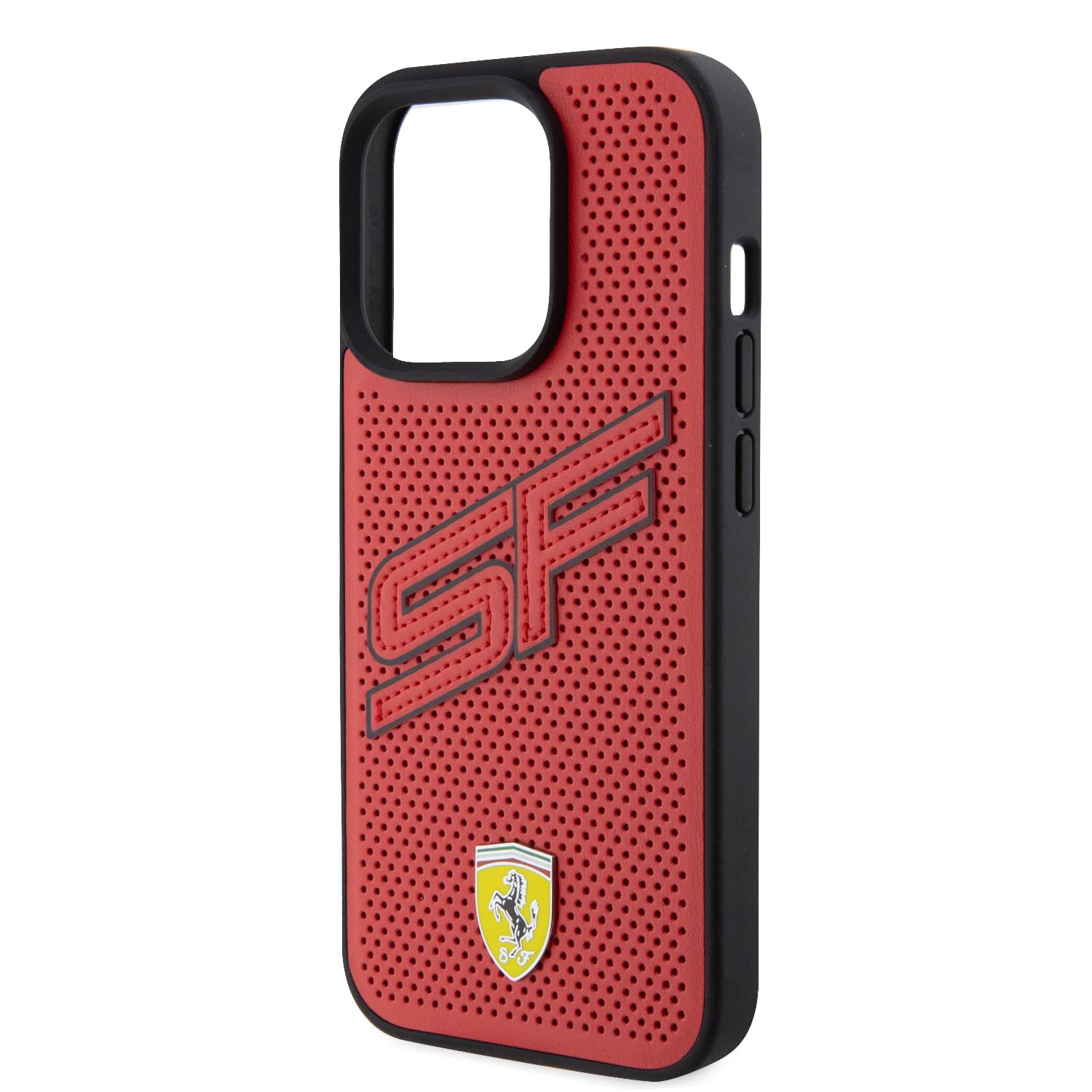 Custodia Rigida CG Mobile Ferrari Per IPhone 14 | Paraurti Nero Sfumato Antigraffio Con Logo Metallo