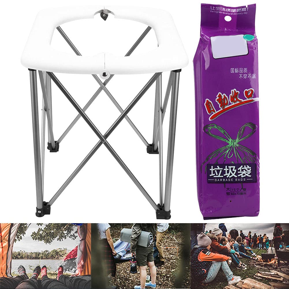 BRS-94 1 Uds. Inodoro de emergencia plegable portátil de Metal con bolsas de basura