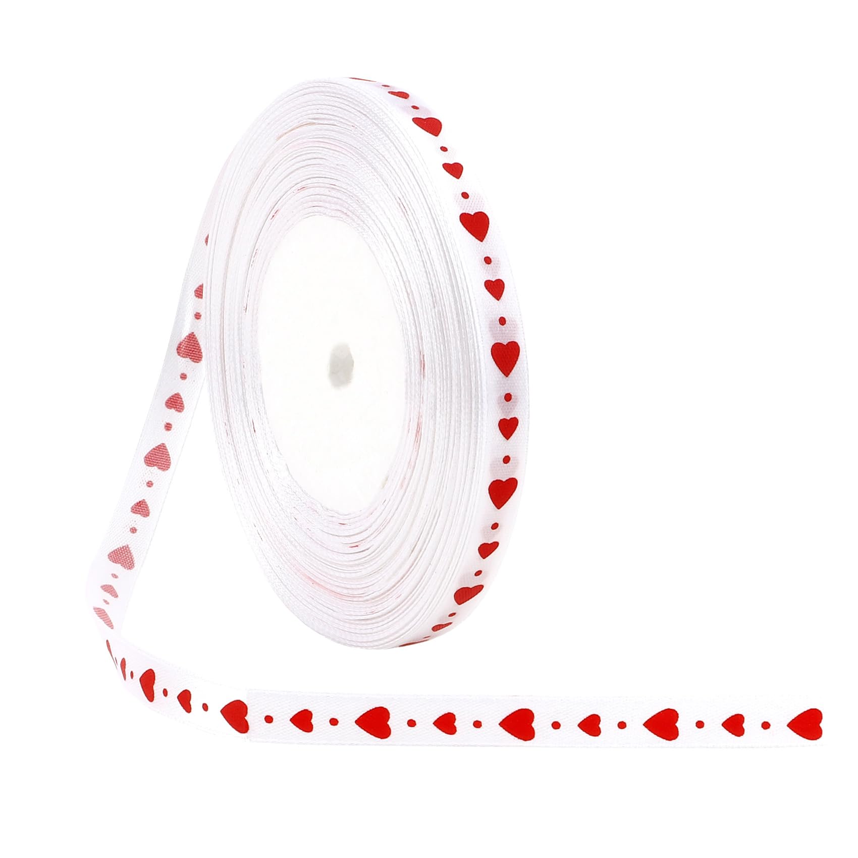 Valentine's Day Ribbon for Gifts Wrapping,Red White Heart Ribbon,Lover Hearts Printed Valentine's Decorations Ribbons,for Valentines Day Present Wrapping Wedding Decoration DIY Crafts Supplies