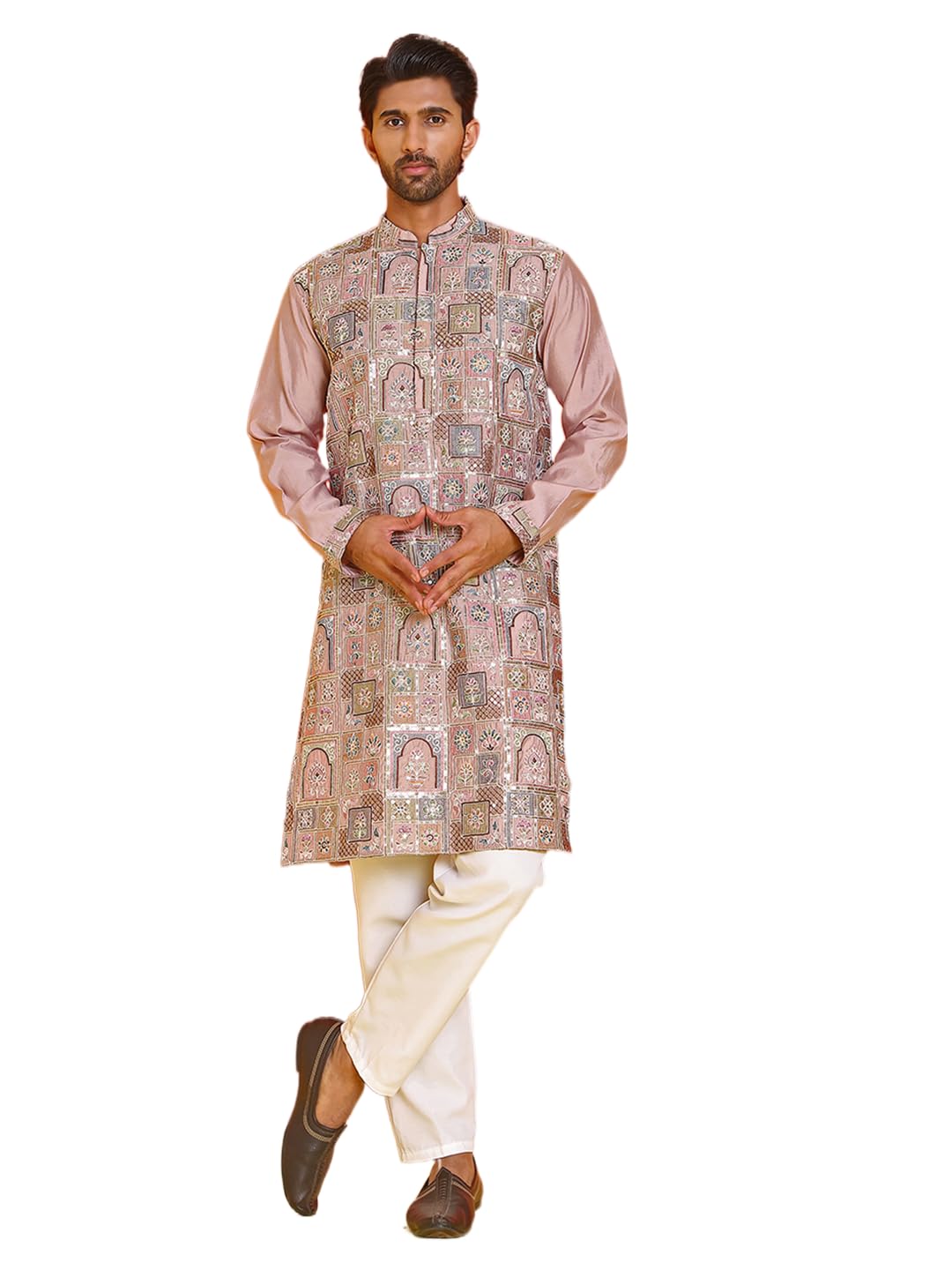 jompers Embroidered Straight Kurta Set For Men-picture-16