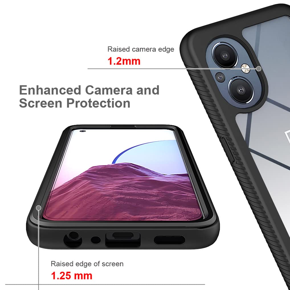 MAOGE Cover Per Oppo Reno 8 Lite / 7 Lite / 7Z – Custodia 3 In 1 Con Protezione Schermo Integrata, Blu Scuro