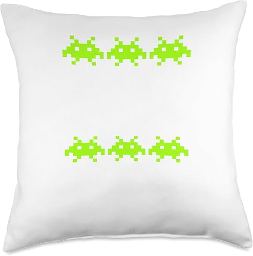 Retro awesome arcade video games epic aliens stuff Retro 1980s Vintage Video Game Space Aliens Arcade Throw Pillow, 18x18, Multicolor