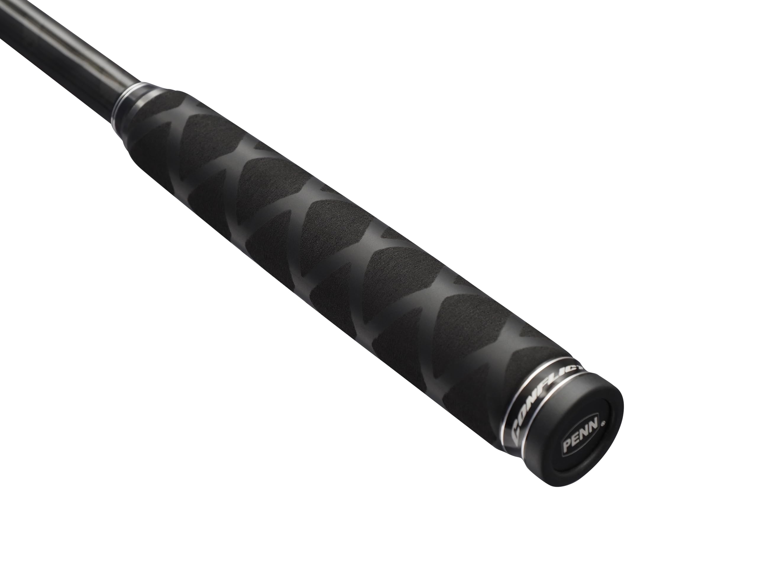 PENN Conflict X Inshore Spinning Rod, Saltwater Angler Fishing for Sea Fish, Cod, Eel, Bass, Pollock, Mackerel, Shark, Strong Leightweight & Versatile, Black Grey, Extra Fast Ambidextrous Carbon Rod