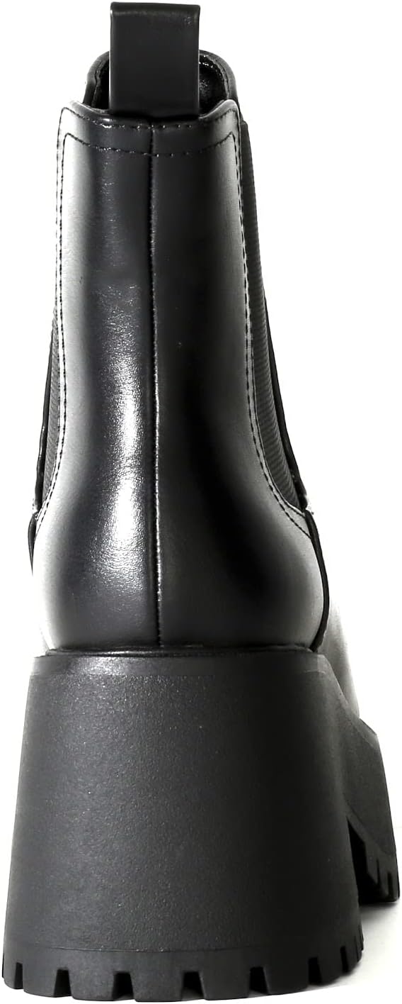 Chariot & Co: Lena- Women's Fashion Chunky Lug Sole Boot Round Toe Chelsea Elastic Booties (Sizes 8-11 ONLY) - Image 5