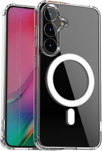 CPHUSA Protective Case Compatible for Samsung Galaxy S25 | TPU + Acrylic | Military-Grade Drop Protection | Shock Absorption | Textured Grip | Wireless Charging | Clear
