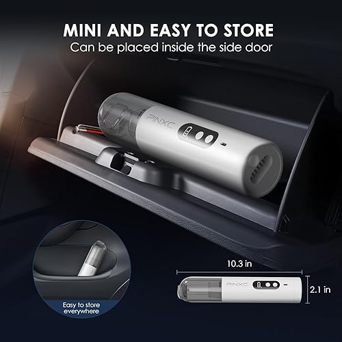 Miniatura 5 de Mini aspiradora inalámbrica de 15000 PA de alta potencia, aspiradora de mano para automóvil, aspiradora portátil 5 en 1 para automóvil, hogar y pelo