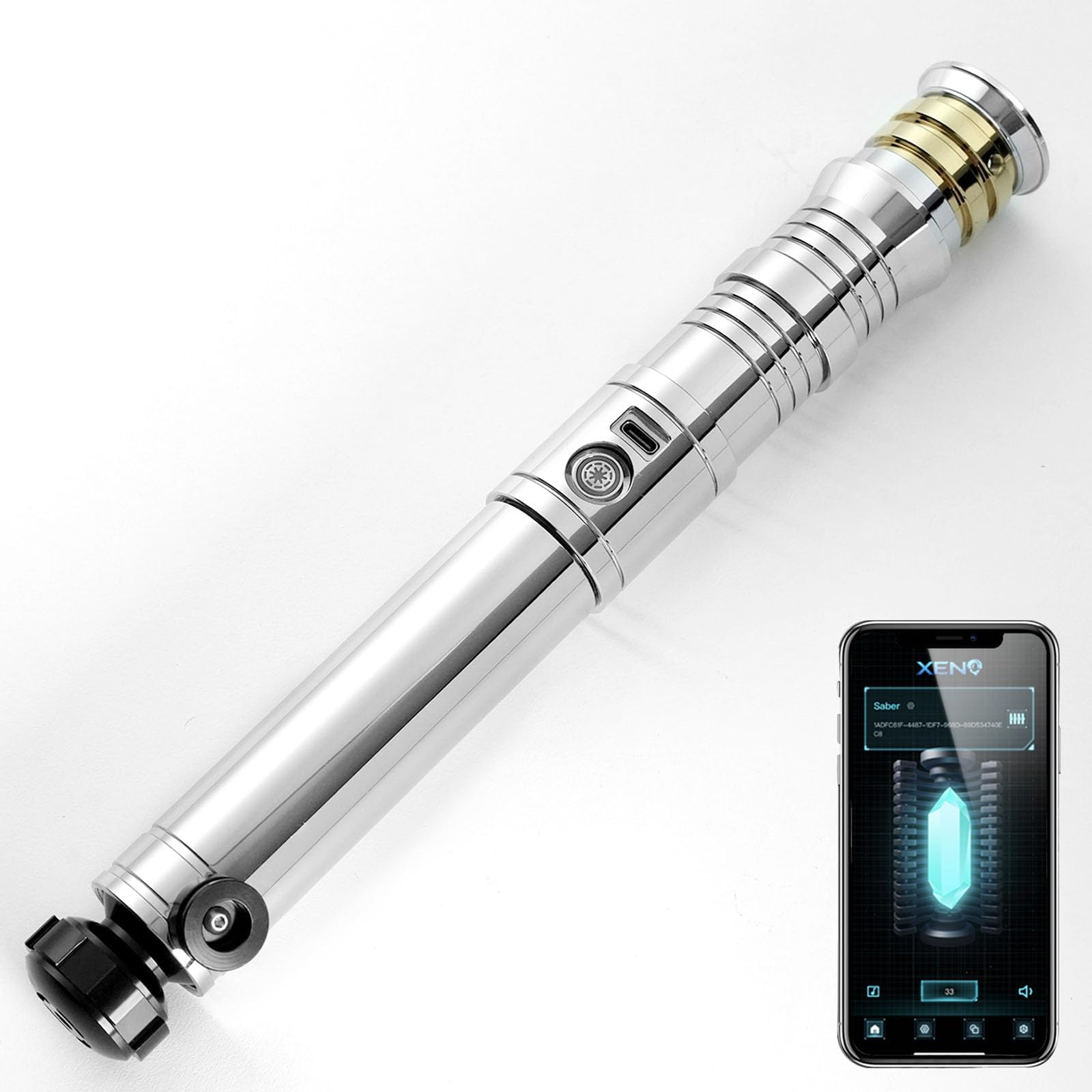 Upgrade XRGB V3 Sensitive Smooth Swing Light Saber, Motion Control 16 Sound Fonts Light Saber, Infinite Color Changing Revan Light Sabers, Support Dueling, Premium Metal Hilt Rechargeable