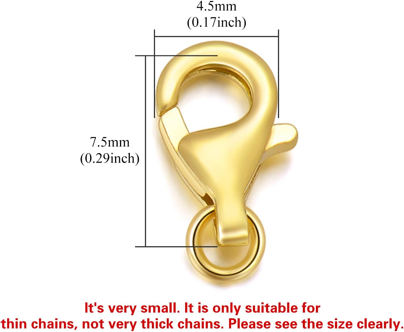 18K Yellow Gold Clasp for DIY Necklace Bracelet Jewelry Making, Lobster Clasp Extender Necklace Clasp Connector Bracelet Extension (Style 2) - Image 2