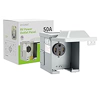 Vista 9 de RVGUARD Caja de toma de corriente de 50 amperios 125/250 voltios RV/EV, cerrada con cerradura resistente a la intemperie, panel de receptáculo