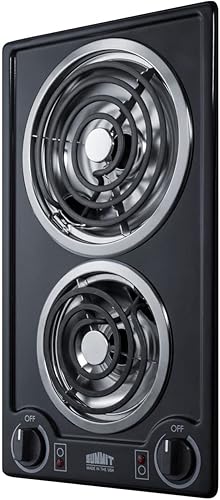 Miniatura 5 de Summit CCE225WH - Placa de cocción eléctrica de 2 quemadores de 12 pulgadas, 230 V, elementos de bobina, fabricado en los Estados Unidos, blanco