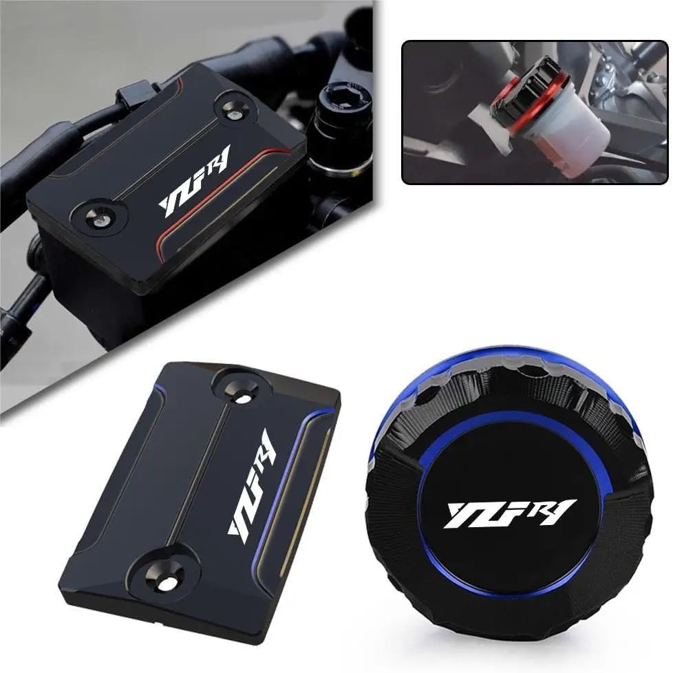 Fluid Reservoir Tank Cover Motorcycle Rear Brake Fluid Cylinder Master Reservoir Cover Oil Cap for YZF-R1 YZFR1 2009 2010 2011 2012 2013 2014
