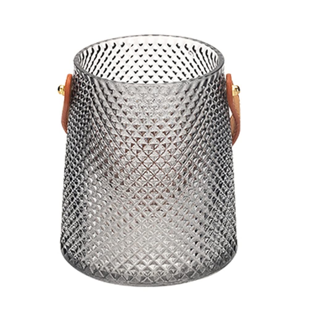 Jarrón De Mesa Jarrón de vidrio, jarrón de flores for la decoración del hogar, jarrones decorativos con asa de cuero portátil, for la decoración de la mesa de la sala de estar Jarrones De Flores Para