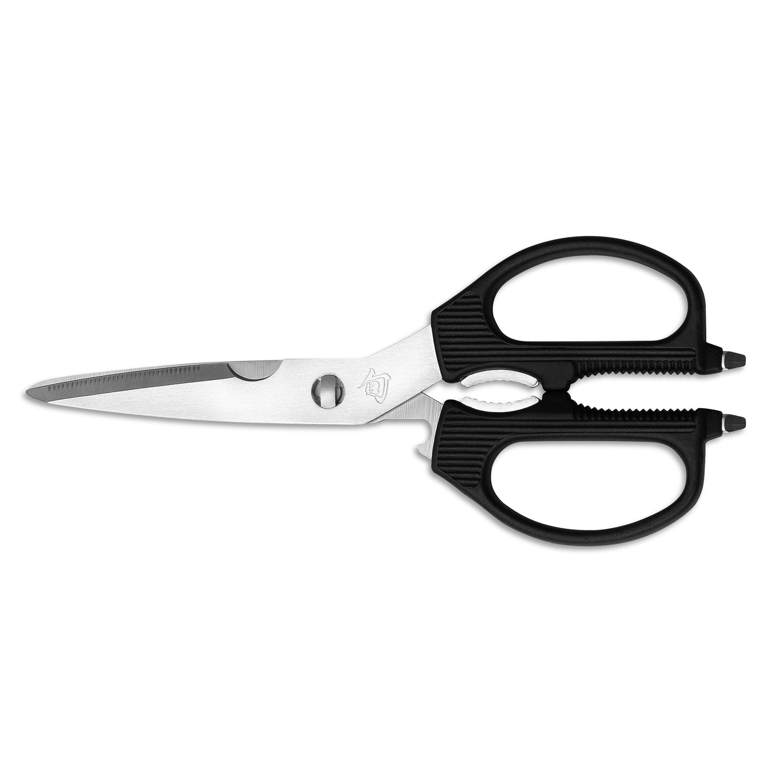 KAI Shun Forbici multiuso - Manico ergonomico - Tacca per ossa, schiaccianoci, apribottiglie e levacapsule - Smontabile per una facile pulizia Forbici da cucina