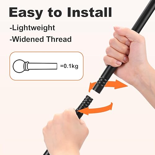 Miniatura 5 de Barras de cortina negras para ventanas de 31 a 92 pulgadas, barra de cortina decorativa ajustable por empalme, barra de cortina pequeña de 58