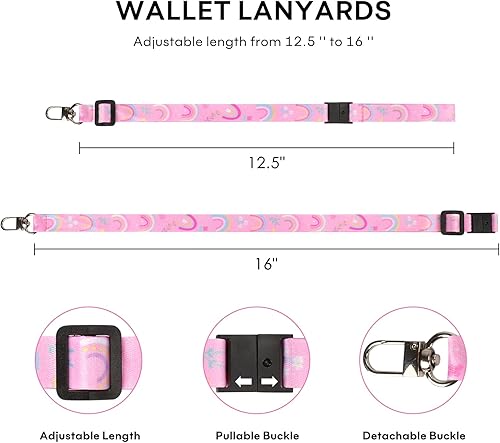 Vista 3 de mibasies Cartera infantil para niñas de 3 a 8 años, billetera triple para regalar, arco iris a2, Billetera triple para niños