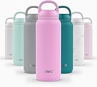 Vista 16 de Ello Cooper Twist - Botella de agua de acero inoxidable de 32 onzas con tapa para beber A prueba de fugas Doble pared y aislada al vacío Asa