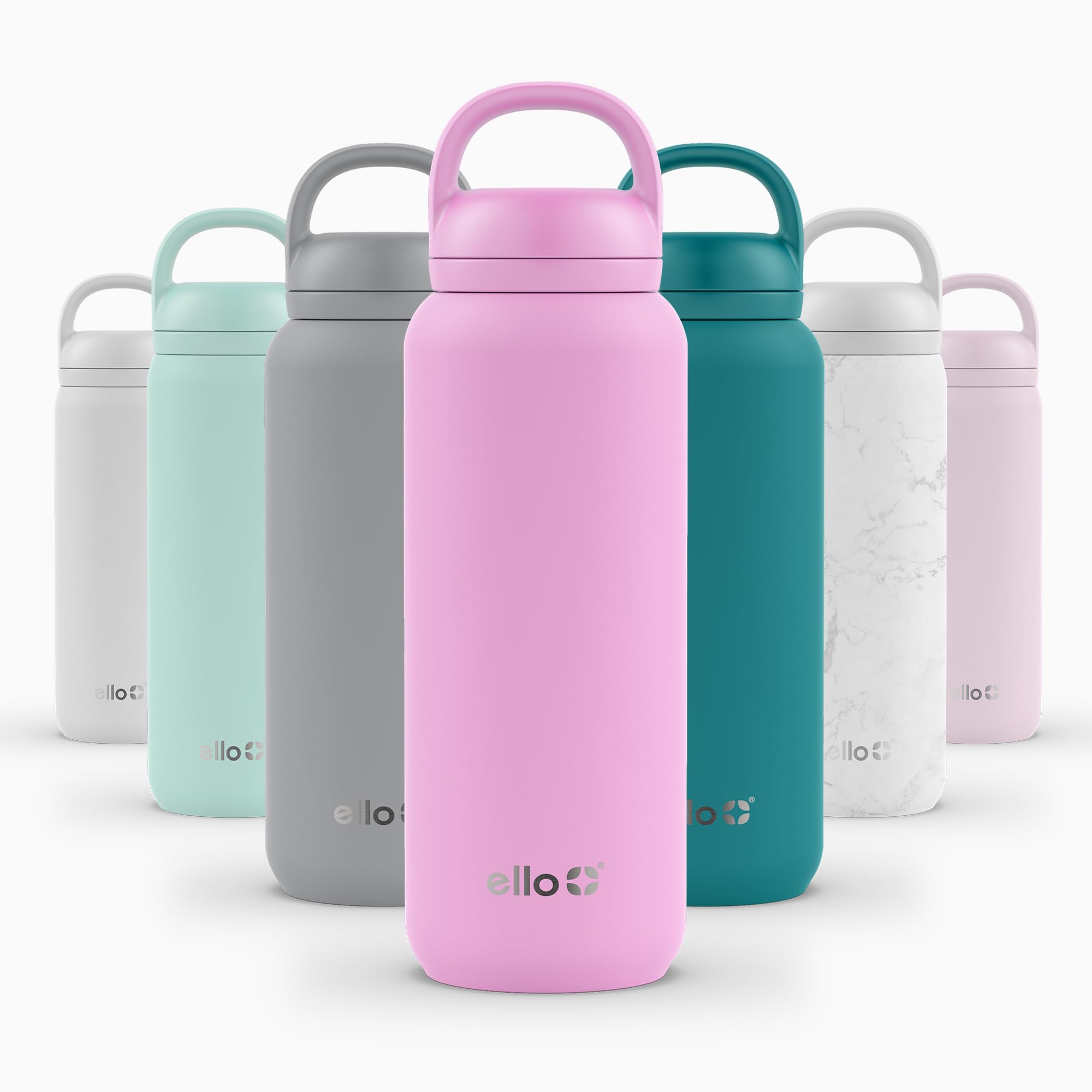 Ello Cooper Twist - Borraccia in acciaio inox con coperchio antigoccia, a prova di perdite, a doppia parete e isolamento sottovuoto, con passante per il trasporto integrato, lavabile in lavastoviglie,