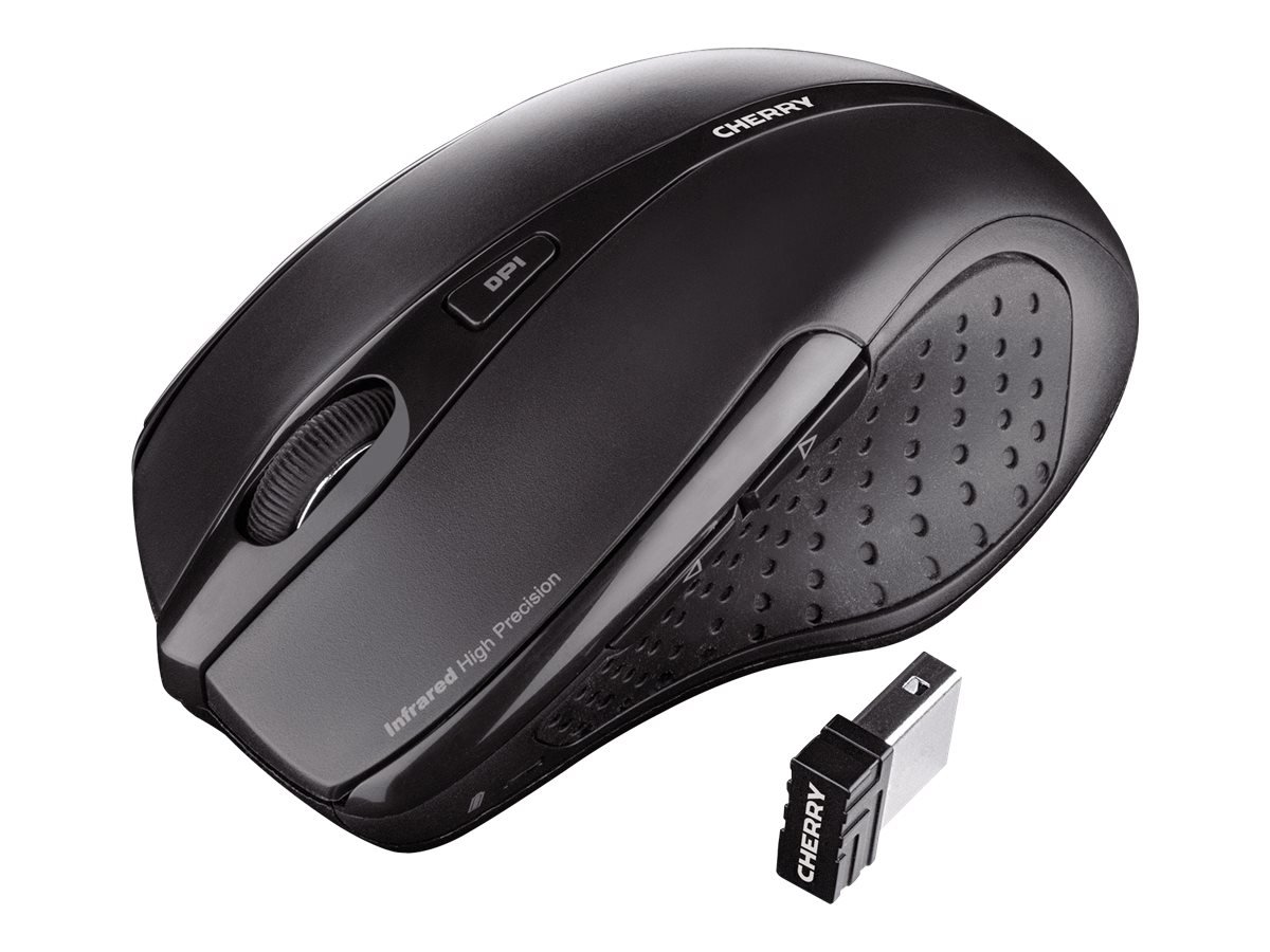CHERRY DW 5100, Ensemble Clavier et Souris Sans Fil, Disposition Suisse (QWERTZ), Radio 2,4 GHz, Plug & Play, Souris Ergonomique pour Droitiers, Piles, Noir