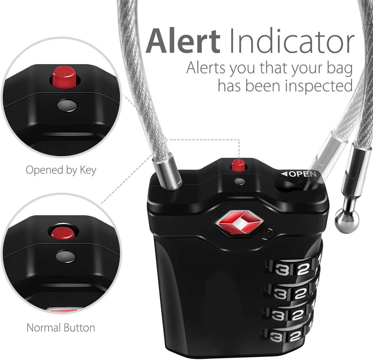 Lucchetto TSA Aspen 2 Pezzi Con Combinazione - Per Valigie, Armadietti E Palestra - Foto 3