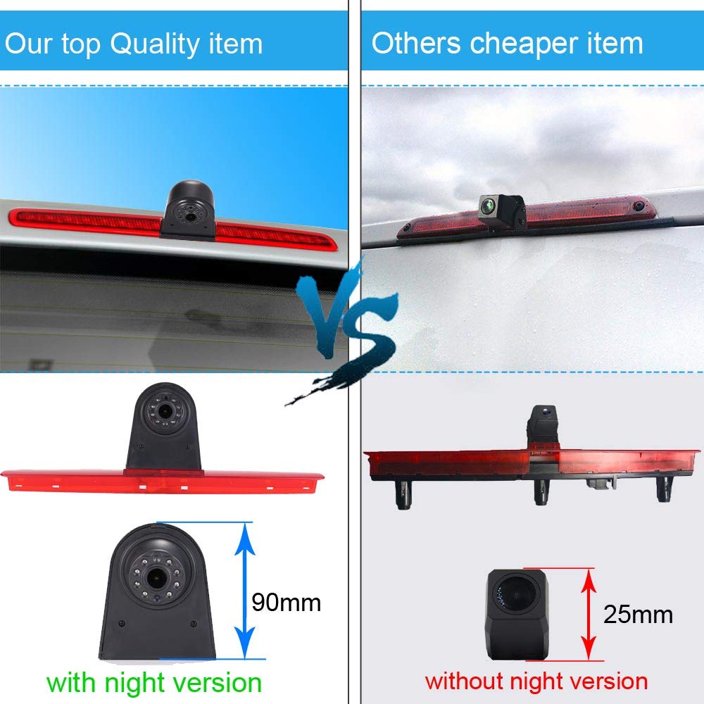 Kamera z obiektywem 18 mm + monitor TFT LCD 18 cali. Samochodowy HD wodoodporny zestaw kamer cofania światła hamowania do VW T5 Bus Transporter Multivan Caravelle / Business z tylną klapą, trzecie