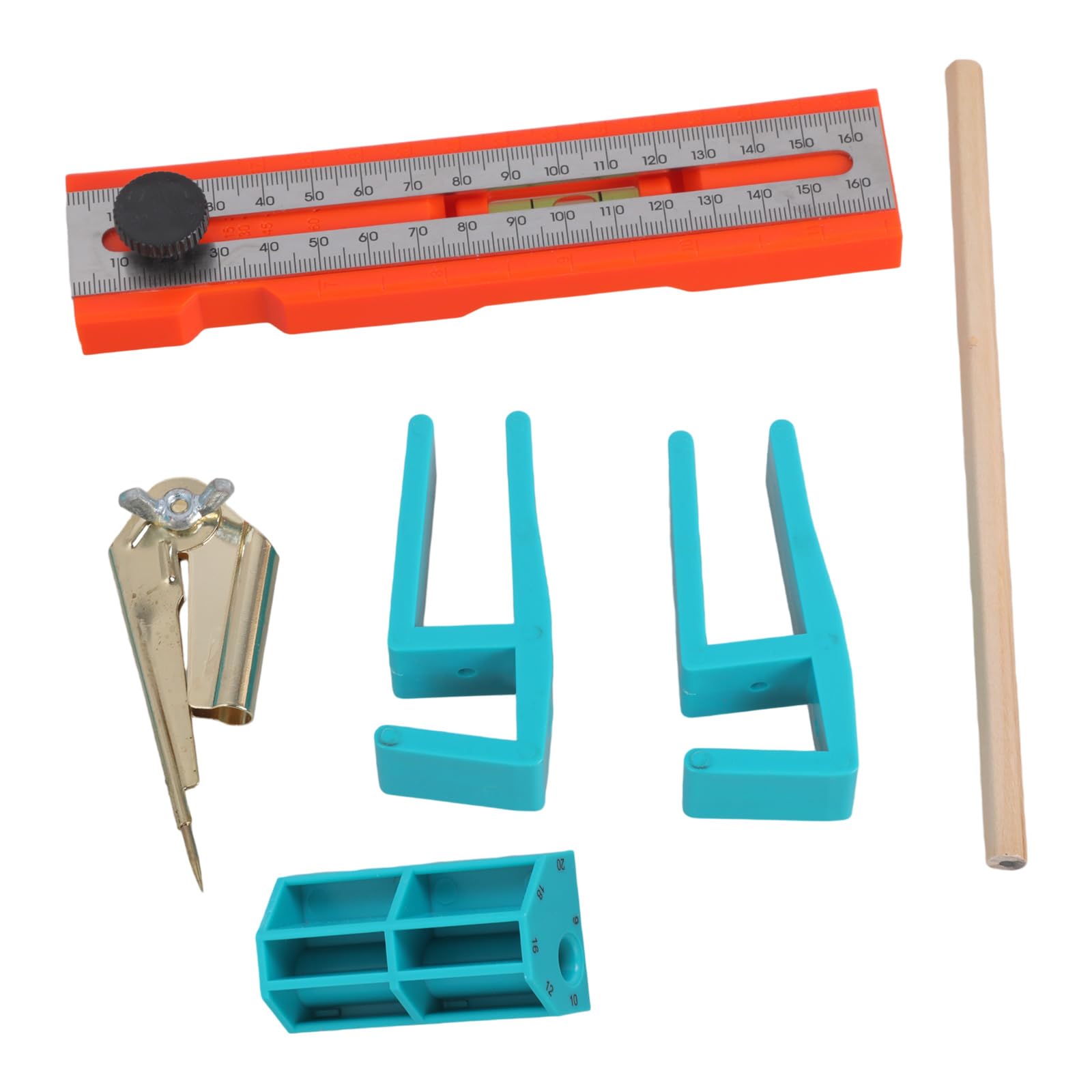 Woedpez Set E Multifunctional Angled Ruler Woodworking Protractor Leveling Measure Tool With Depth Gauge Accessories Furniture Making Angled Ruler
