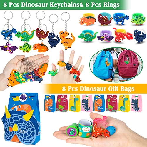 128 Pcs Dinosaur Party Favors For Kids, Dinosaur Themed Birthday Party Decorations Gift Bags Mask Stickers Bulk Toys For Boys, Pinata Goodie Bag Stuffers Supplies For Classroom Prizes/Carnival Games #TOP1