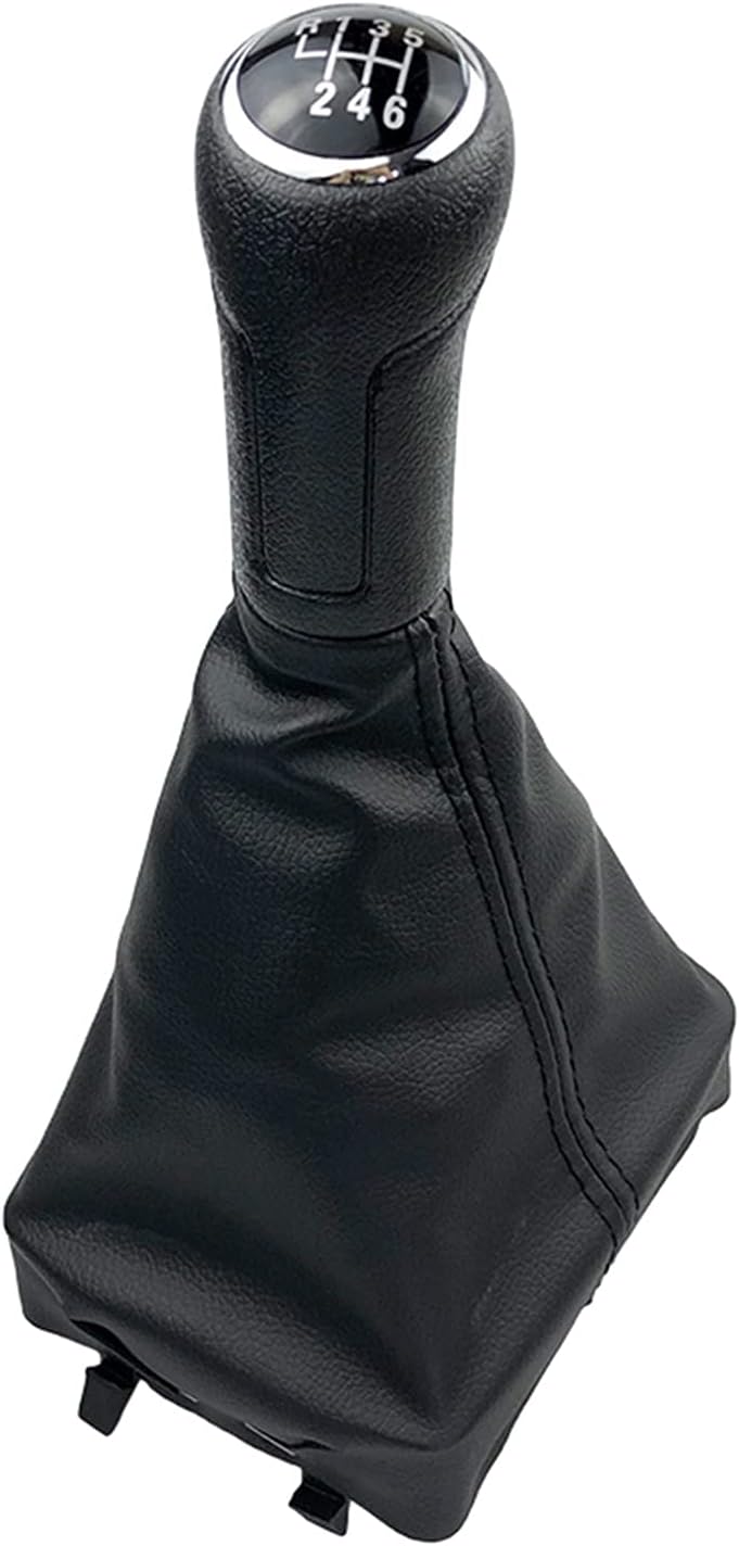 Car Gear Shift Knob 5 Speed Car Gear Shift Knob with Gaitor Boot Cover Replacement for VW for Polo 9N 9N2 2002-2009 Stick Shift Cover (Color : 5speed B)(5speed B)