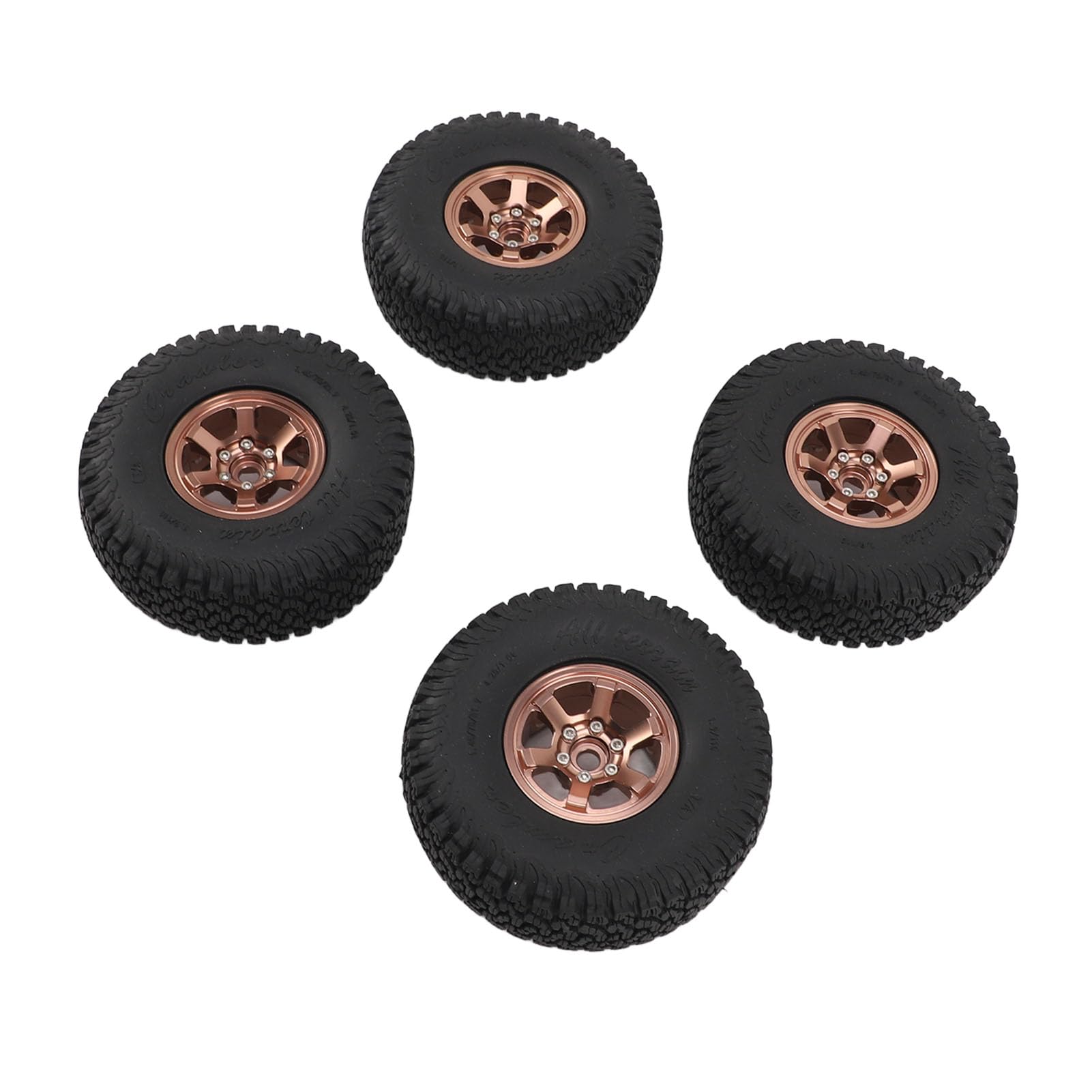 RC Crawler Opony 1,9 -calowy stop z aluminium Guma mocna amortyzację odporności na zużycie uniwersalne dla SCX10 RBX10 1/10 Crawler 4pcs (Srebrny)