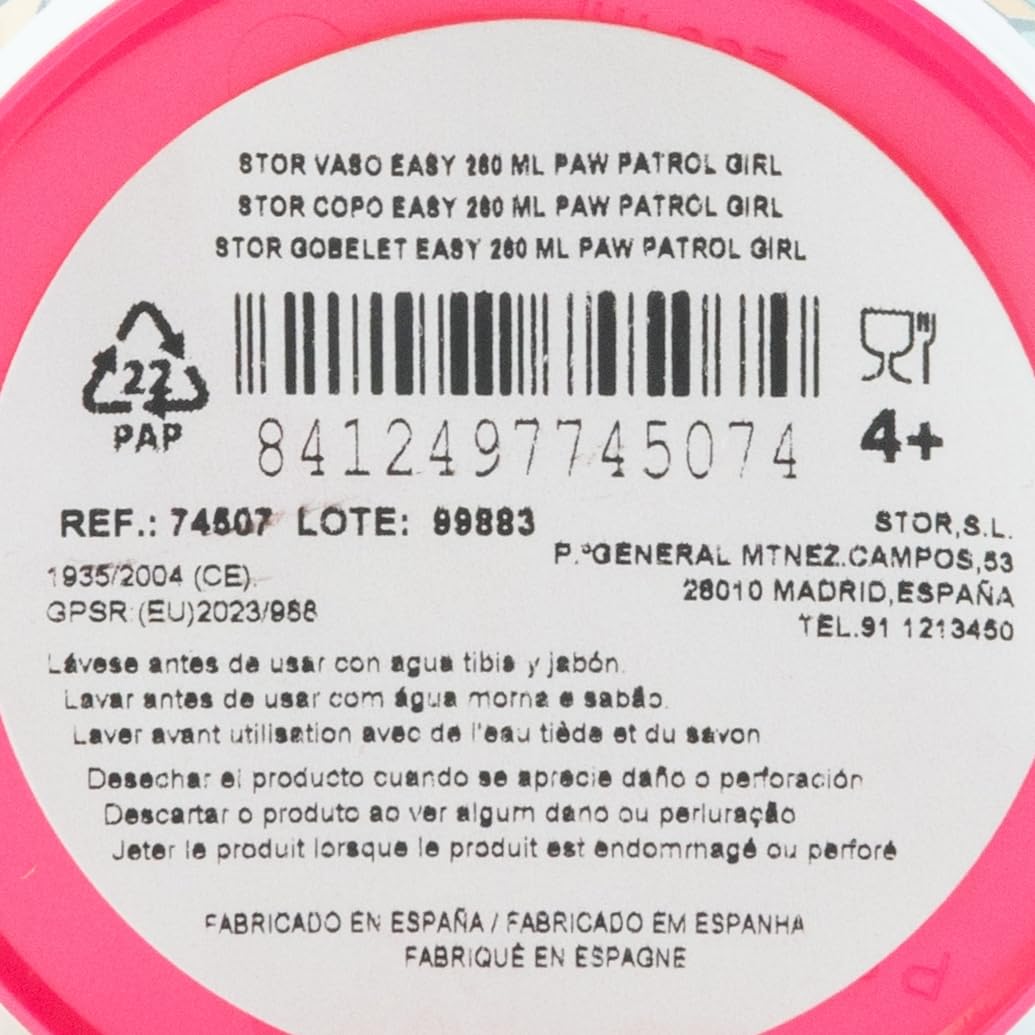 Gobelet Réutilisable Pat' Patrouille Girl - 260 Ml - Sans BPA - Idéal Pour Les Enfants