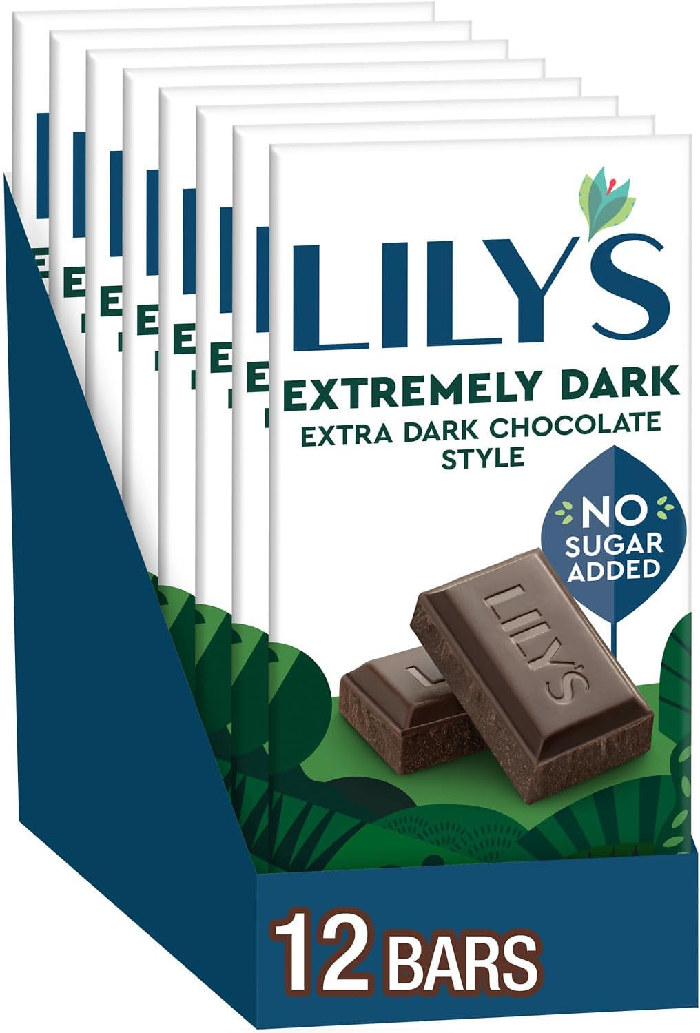 Lily's Extremely Dark Chocolate Bar | Made with Stevia, No Added Sugar, Low-Carb, Keto Friendly | 85% Cocoa | Fair Trade, Gluten-Free & Non-GMO | 2.8 ounce, 12-Pack
